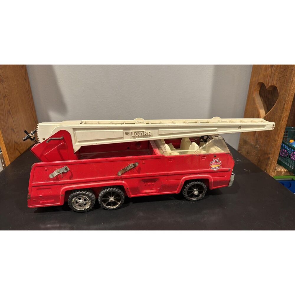 1970's Tonka Pressed Steel Aerial ladder Fire Truck